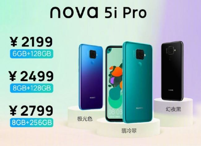 Huawei Nova 5i Pro pricing