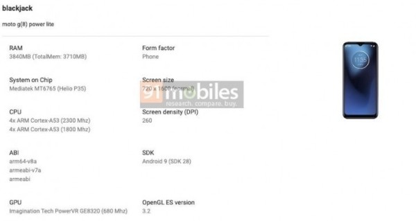 Moto G8 Power Lite Surfaced Online by Google Play Console   Revealing Specifications - 2