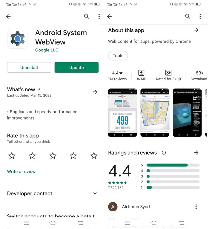 Android Webview System