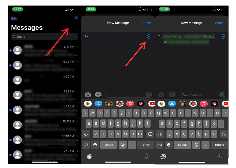 Create Message Group on an iPhone
