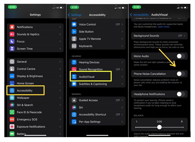 Disable iPhone noise cancelling