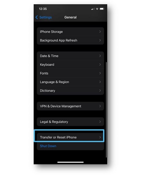 Reset network settings on your iPhone fig 2