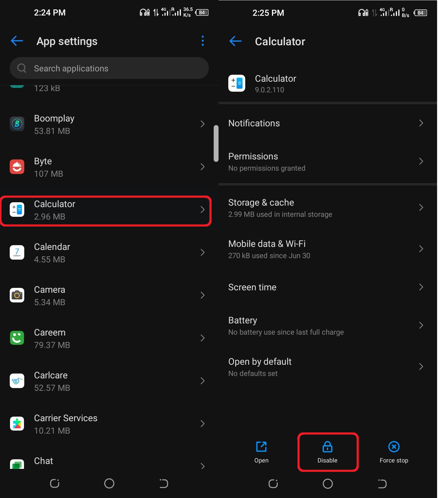 Disable unnecessary Apps