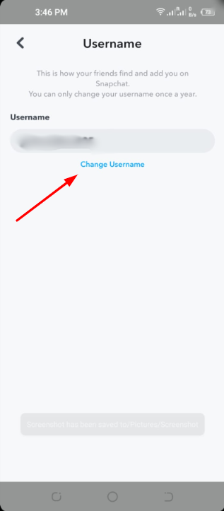 click on the change username - Snapchat Username