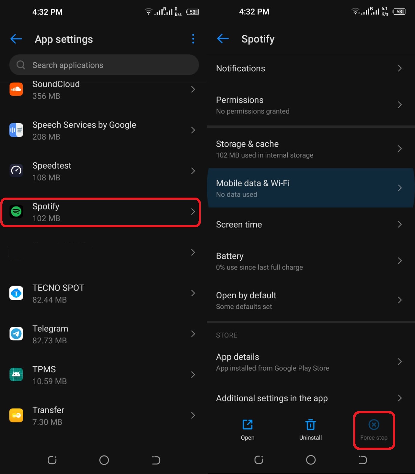 for stop Spotify
