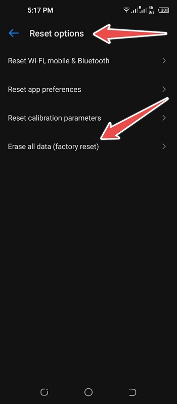 Reset Options and Reset all data - UI not responding
