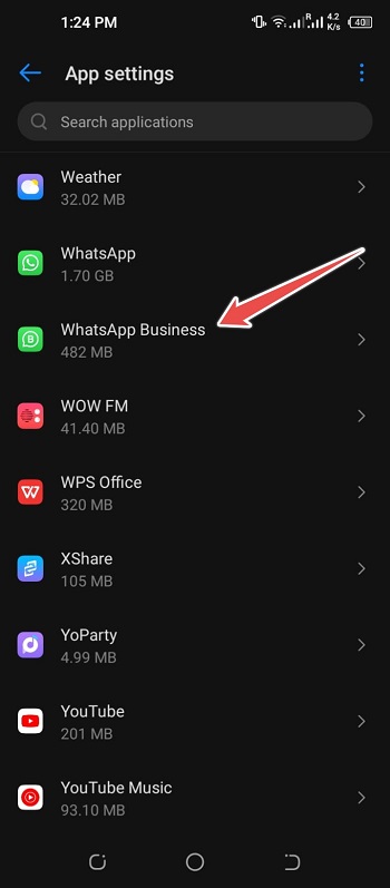 choose the app you want to uninstall