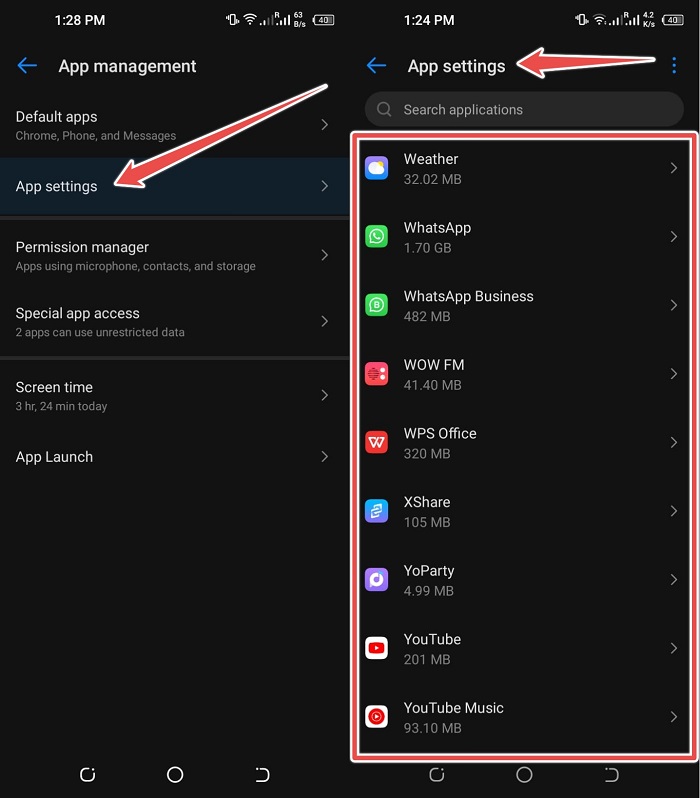 go to App Settings and installed apps