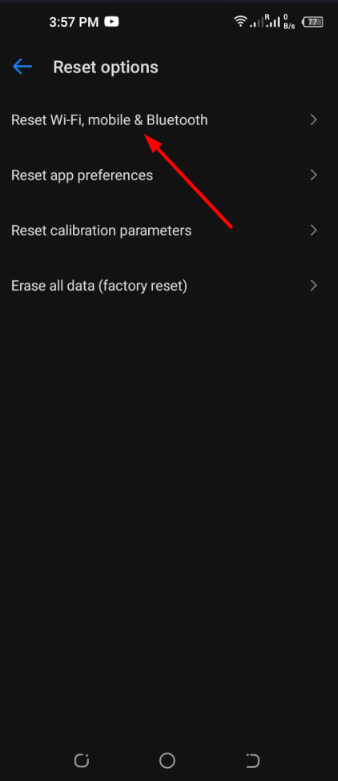 reset Bluetooth , mobile settings
