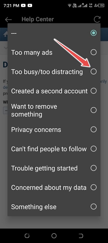 Reason to delete your account
