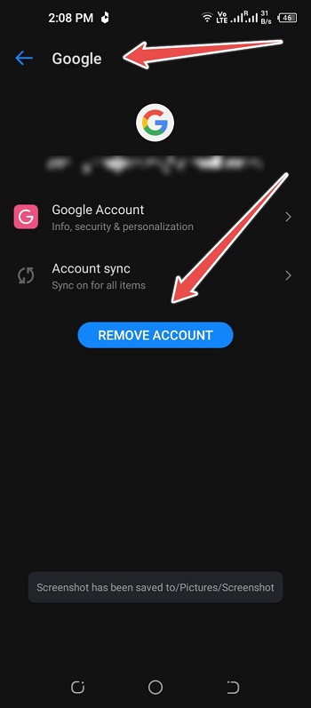 Remove Google Account - android 10