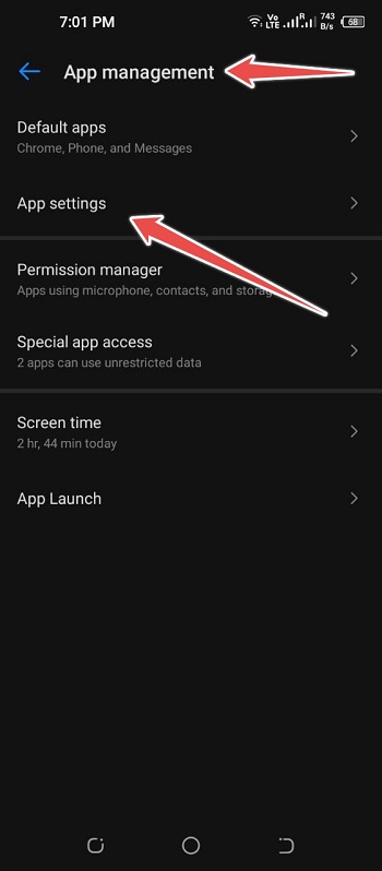 goto Apps Settings - speach search by google