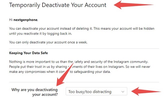 reason why you want to deactive your ingram account