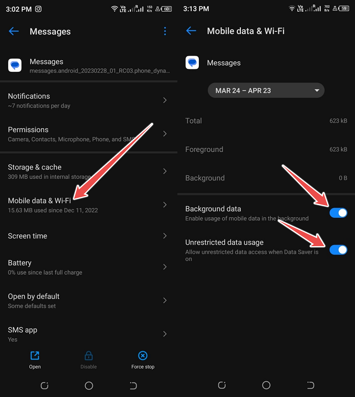 Allow Unrestricted Data Usage