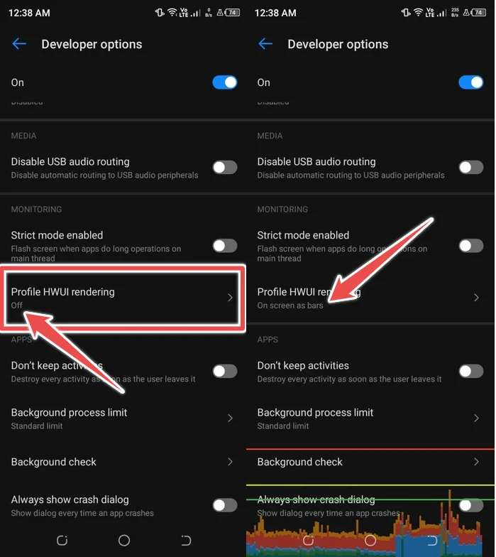 Enable Profile HWUI Rendering - android cpu usage