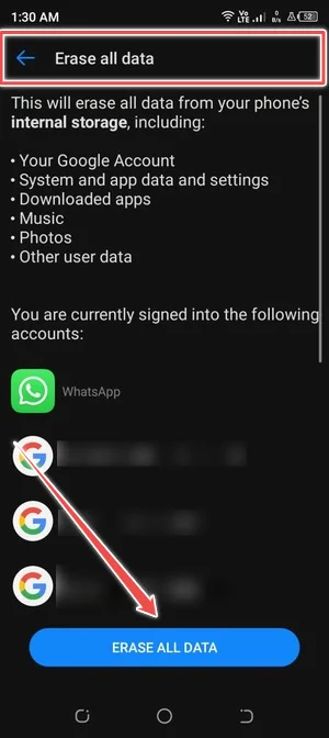 Reset all data - earspeakers not working
