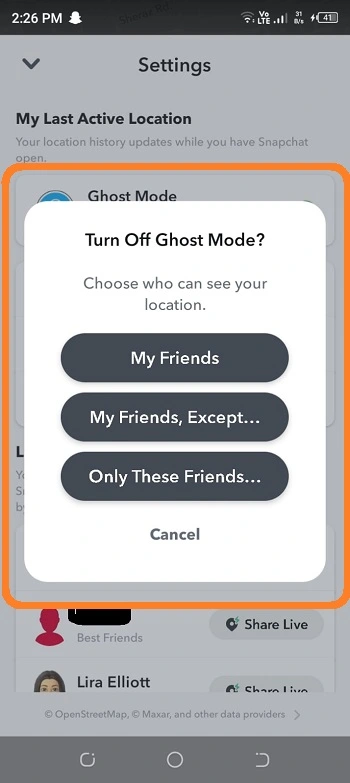 Turn off Ghost Mode