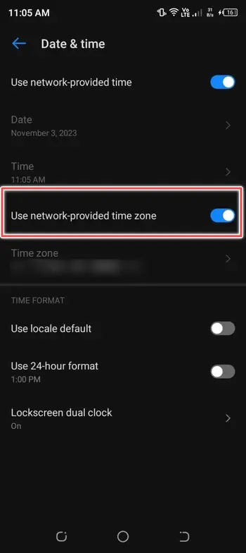 auto time zone - youtube not working