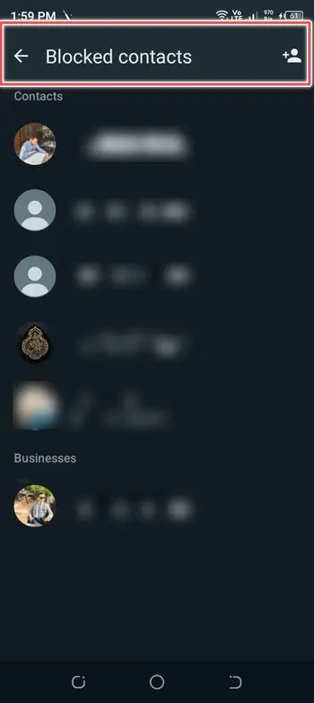 check blocked contact on whatsapp
