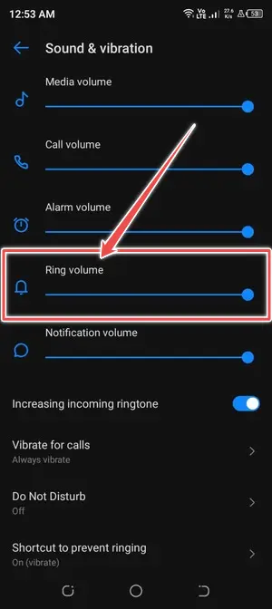 check ring volume should loud - earspeakers not working
