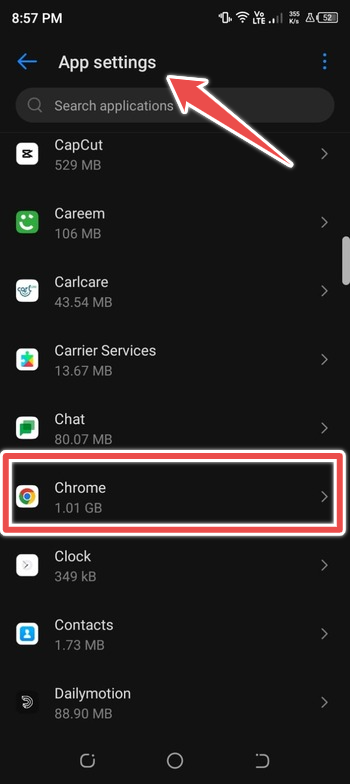 choose app - wipe cache android