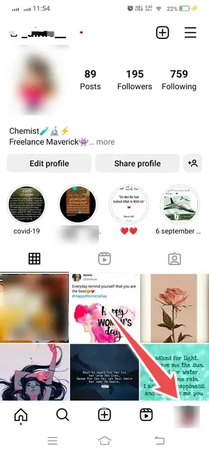 click your instagram profile picture - recover deleted content instagram