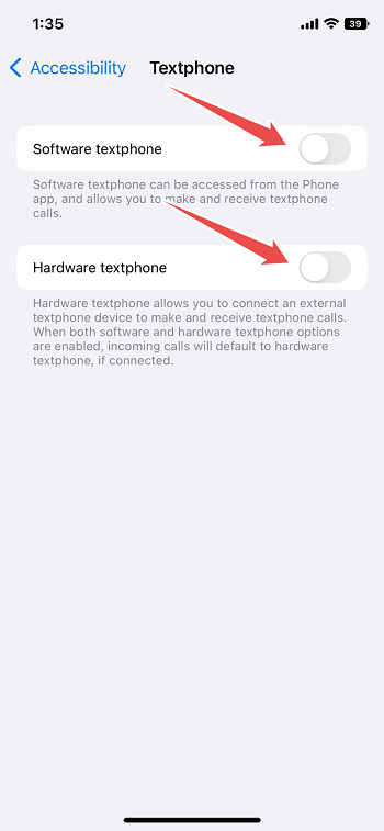 deactivate textphone