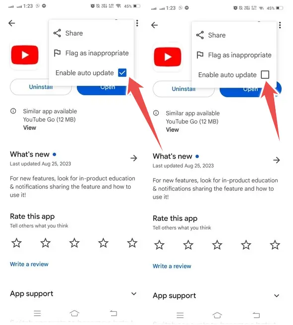 disable auto update of youtube - disable youtube shorts