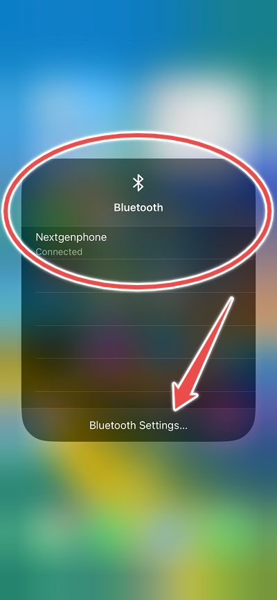 go to iphone's bluetooth settings
