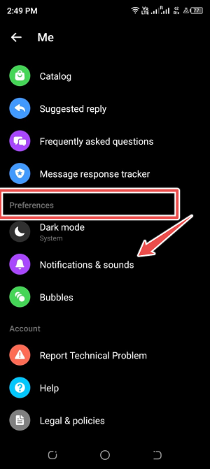 go to preferences in messenger, sound and notification