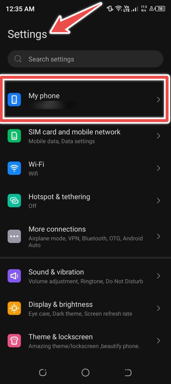 go to setting tap on my phone - android cpu usage