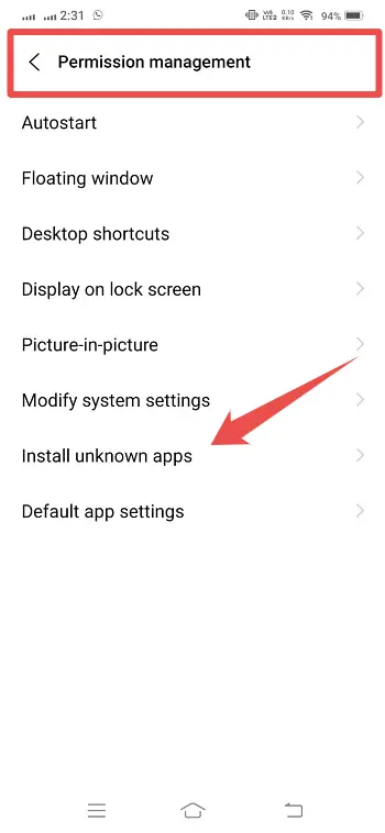 install unknown apps