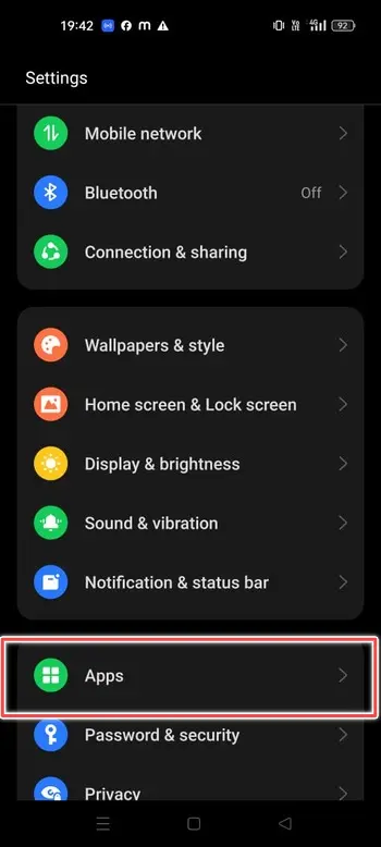 locate notification and apps or apps management - find hidden apps android