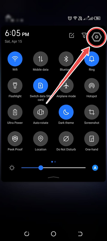 open settings from notification panel