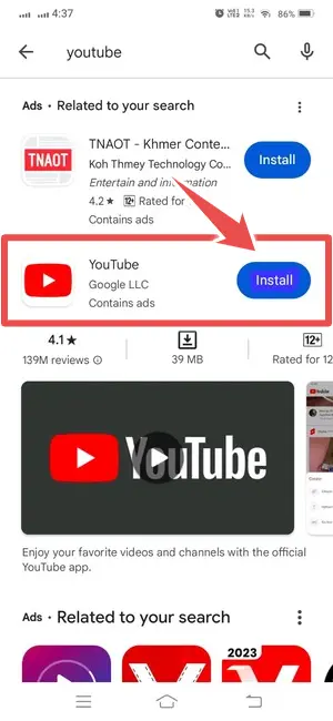 reinstall Youtube - youtube keeps crashing
