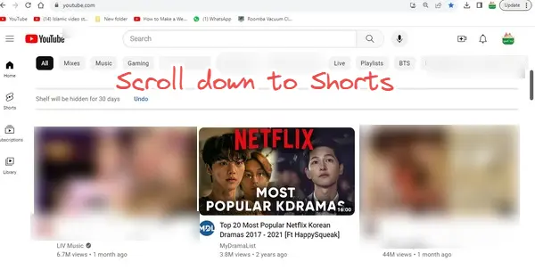 scroll down to shorts - disable youtube shorts