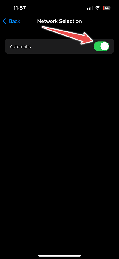 set network selection for automatic