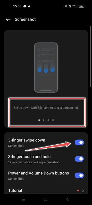 take screenshot using Gesture Controls