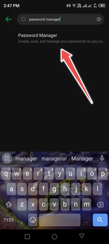 type password manager - saved password on my android