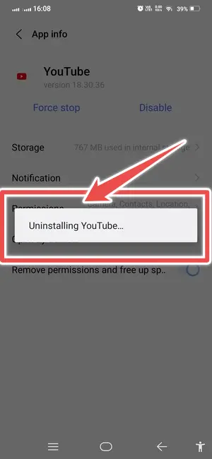 uninstall youtube - youtube keep crashing